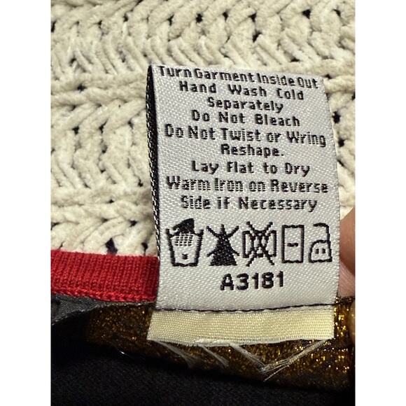 VTG Bob Mackie 2 Pc Cardigan Sweater Shell Embroidered Womens Medium Red Black - Picture 14 of 15